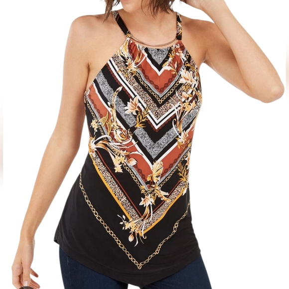 INC International Concepts Black Handkerchief Hem Sleeveless Tank Top Size PM - Picture 15 of 15